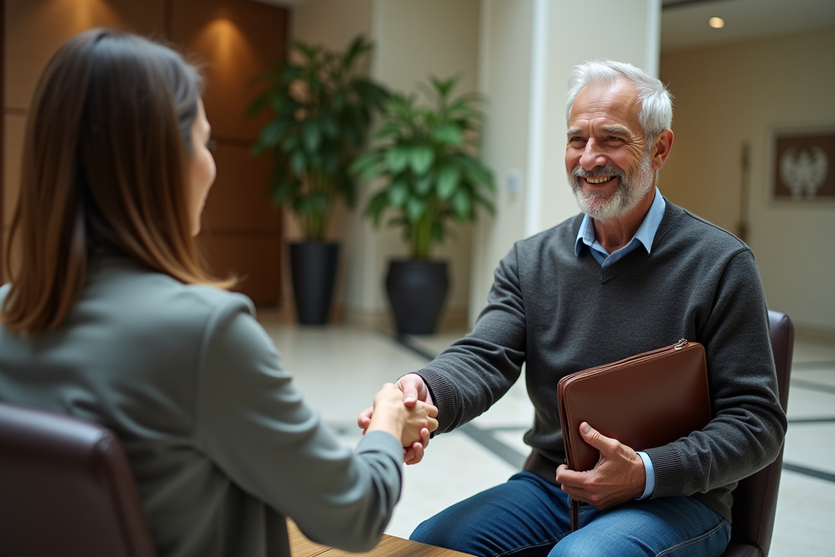 Homme et femme en entretien d