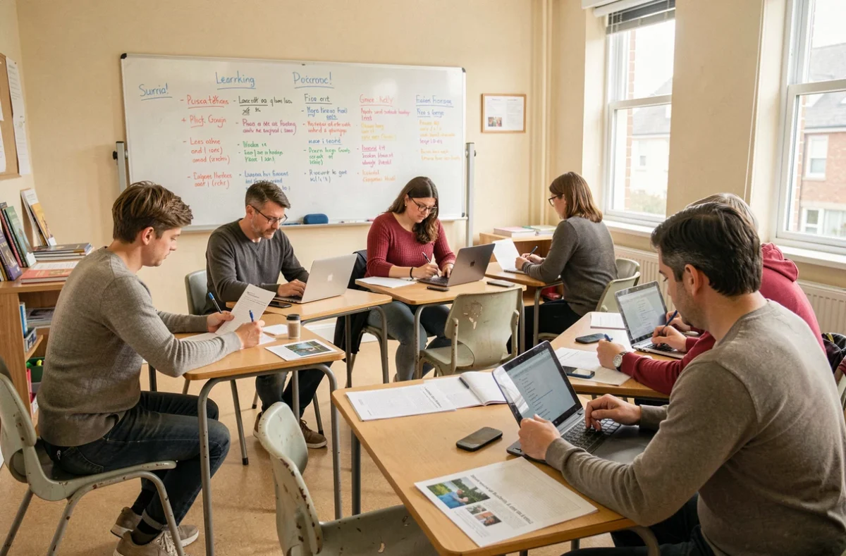 Apprenants adultes en salle de cours au Greta Val-de-Marne Centre Langevin
