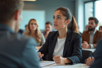 Groupe divers participant en formation moderne