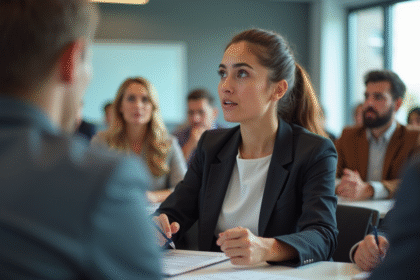 Groupe divers participant en formation moderne