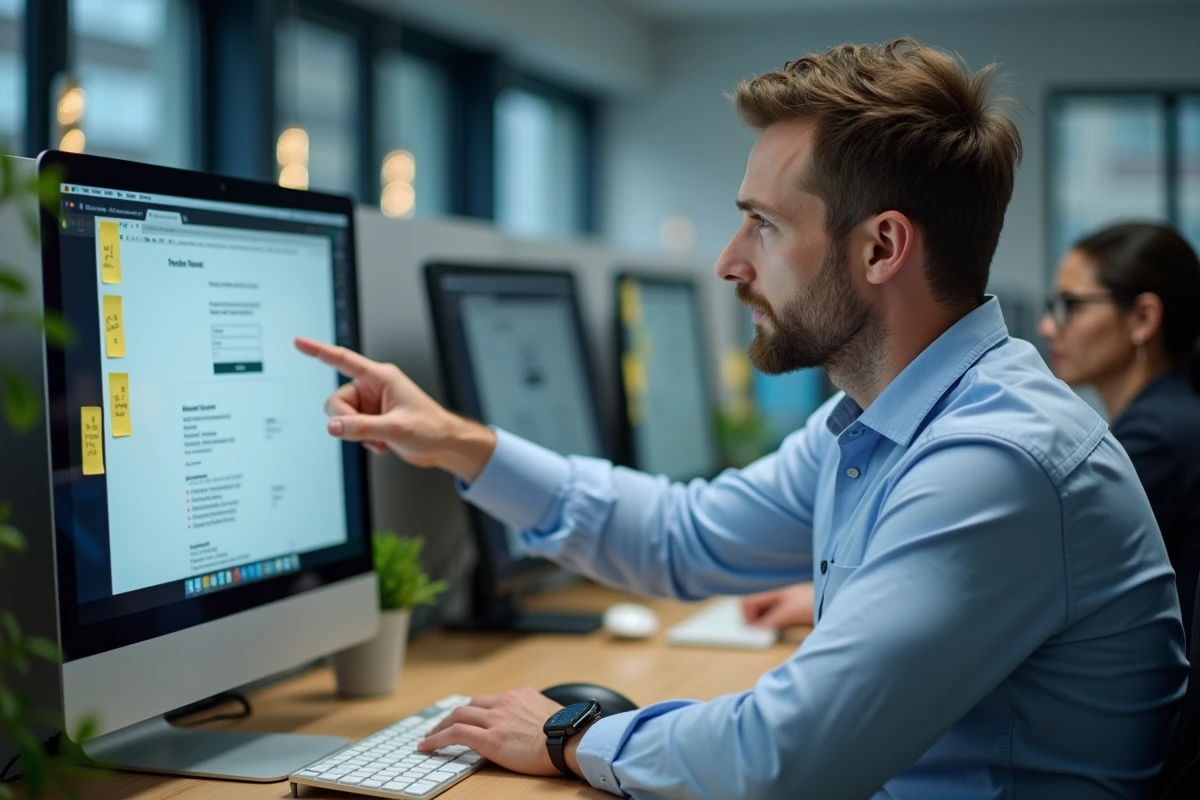 Technicien informatique universitaire expliquant les erreurs de connexion à HyperPlanning sur un poste de travail administratif